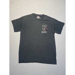 NHRA Drag Racing “Fear The Nitro” Mens Graphic TShirt Gray Size Medium